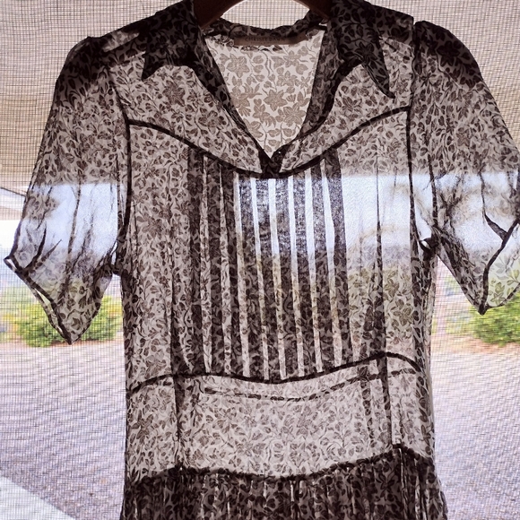 Christy Dawn Winslet Dress Jasmine Rye Brown Cream Floral Print 100% Silk Size S - Picture 7 of 15